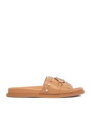 Nine West Klapki EO-TL758-1 Brązowy jasny. Brązowe klapki damskie Nine West, bez wzorów, ze skóry, bez obcasa, bez zapięcia. Za 219.99 zł.