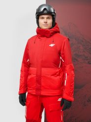 4F Kurtka narciarska membrana Dermizax 20000 męska - czerwona S. Czerwone kurtki sportowe męskie 4F, na zimę, m, bez wzorów, z materiału, bez kaptura, narciarskie, Dermizax. W wyprzedaży za 999.99 zł.