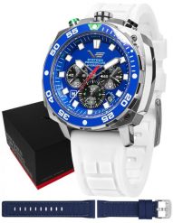 Zegarek męski Vostok Europe VK67-650A720SWL biały. Białe zegarki męskie Vostok Europe, bez wzorów. Za 4,584.09 zł.