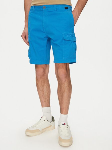 Napapijri Szorty materiałowe N-Deline NP0A4HOT Niebieski Regular Fit. Niebieskie szorty męskie Napapijri, bez wzorów, z bawełny. Za 229.99 zł.
