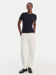 Polo Ralph Lauren Sweter 211971873006 Granatowy Slim Fit. Niebieskie swetry nierozpinane damskie Polo Ralph Lauren, l, bez wzorów, z bawełny, bez kołnierzyka, bez ramiączek. Za 819.99 zł.