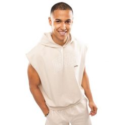 Męska bluza z kapturem bez rękawów Lifestyle Siroko IBZ Swish Ivory. Białe bluzy sportowe męskie SIROKO, m, bez wzorów, z dresówki, z kapturem. Za 126.00 zł.