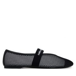 Baleriny KARL LAGERFELD. Czarne balerinki damskie KARL LAGERFELD, bez wzorów, bez obcasa, bez zapięcia. Za 449.99 zł.