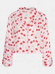 Hunkemöller Koszulka piżamowa 205059 Różowy Relaxed Fit. Czerwone koszule nocne damskie Hunkemöller, bez wzorów, z wiskozy, bez ramiączek. Za 69.99 zł.