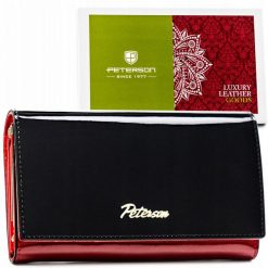 Portfel damski Peterson PTN 1N-466 czarny. Czarne portfele damskie Peterson, ze skóry. Za 129.99 zł.