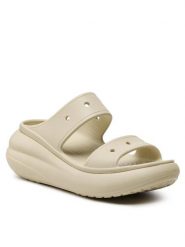 Crocs Klapki Classic Crush Sandal 207670 Beżowy. Brązowe klapki damskie Crocs, bez wzorów, z tworzywa sztucznego, bez obcasa, bez zapięcia. Za 199.99 zł.