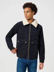 MĘSKA KURTKA PRZEJŚCIOWA WRANGLER CORDUROY AVIATOR BLACK 112357270. Czarne kurtki męskie Wrangler, m, bez wzorów, bez kaptura. Za 299.99 zł.