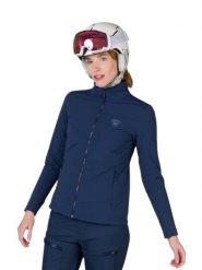 Kurtka narciarska Rossignol damska W Opside JKT granatowa. Niebieskie kurtki sportowe damskie Rossignol, na zimę, l, bez wzorów, z elastanu, bez ramiączek, bez kaptura, narciarskie. Za 949.50 zł.