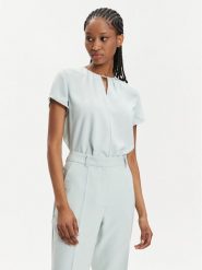 Calvin Klein Bluzka K20K207062 Błękitny Regular Fit. Niebieskie bluzki damskie Calvin Klein, bez wzorów, z syntetyku, bez kołnierzyka, bez ramiączek. Za 569.99 zł.