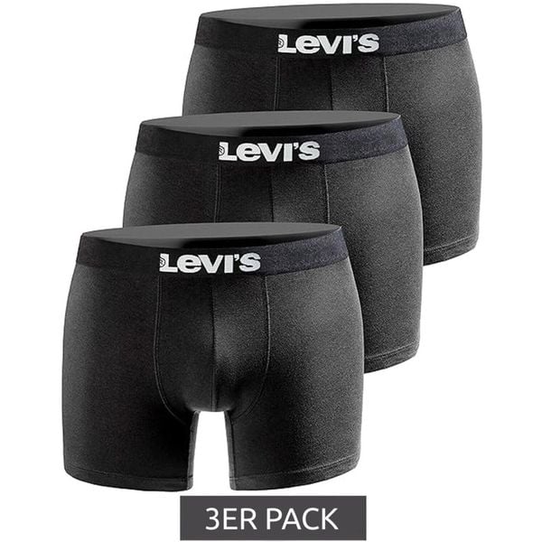 Bokserki majtki męskie Levi's Boxers 3-Pack. Czarne bokserki męskie Levi's®, bez wzorów, z gumy. Za 89.89 zł.