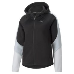 Sweatshirt damska bluza z kapturem z pełnym zamkiem Puma Evostripe. Czarne bluzy damskie Puma, na zimę, xs, bez wzorów, bez ramiączek, z kapturem. W wyprzedaży za 236.35 zł.