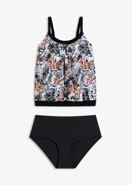 Tankini oversize (komplet 2 cz.). Białe stroje kąpielowe damskie bonprix, bez wzorów. Za 139.99 zł.