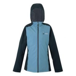 Kurtka wodoodporna damska Regatta Highton Stretch IV. Niebieskie kurtki sportowe damskie Regatta, m, bez wzorów, z materiału, bez ramiączek, z kapturem, outdoorowe. Za 159.99 zł.