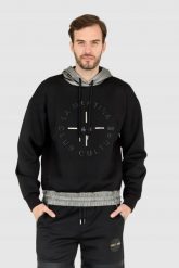 LA MARTINA Czarna bluza męska z kapturem, Rozmiar S. Czarne bluzy męskie La Martina, m, bez wzorów, bez ramiączek, z kapturem. W wyprzedaży za 599.99 zł.