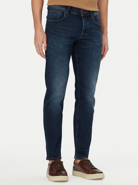 Bugatti Jeansy 3108D-16671E Granatowy Slim Fit. Niebieskie jeansy męskie Bugatti, z bawełny. Za 352.99 zł.