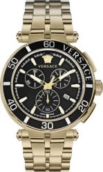 Zegarek Versace Zegarek marki Versace model VE3L00522 kolor Zółty. Akcesoria męski. Sezon: Cały rok NoSize. Żółte zegarki męskie Versace, bez wzorów. Za 2,971.19 zł.
