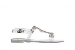 Sandały Sca'viola G-64 Silver 047191, Srebro, Silikon - 37. Szare sandały damskie Sca'viola, bez wzorów, z materiału, bez obcasa, bez zapięcia. W wyprzedaży za 89.10 zł.