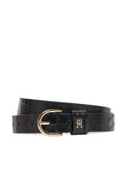 Tommy Hilfiger Pasek Damski Essential Effortless 2.5 Croc Go AW0AW17755 Czarny. Czarne paski damskie Tommy Hilfiger, bez wzorów, ze skóry. Za 169.99 zł.
