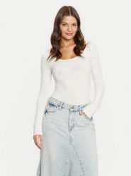Guess Body W5RP00 K68D2 Écru Slim Fit. Body Guess, z aplikacjami, z wiskozy. Za 139.99 zł.