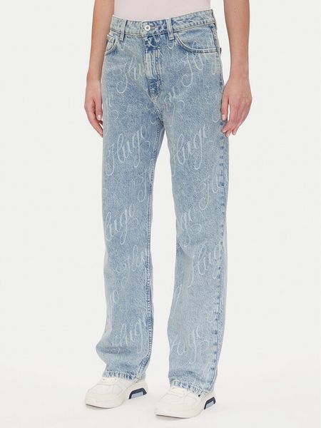 HUGO Jeansy Elyah_B 50534771 Niebieski Straight Fit. Niebieskie jeansy damskie Hugo, bez wzorów, z bawełny. Za 319.99 zł.