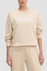 GUESS Beżowa damska bluza Primula. Brązowe bluzy damskie Guess, s, z aplikacjami, bez ramiączek, bez kaptura. W wyprzedaży za 329.99 zł.