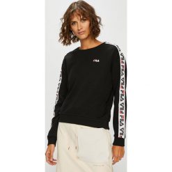 Fila - Bluza. Czarne bluzy damskie Fila, l, z aplikacjami, z bawełny, bez ramiączek, bez kaptura. Za 299.90 zł.