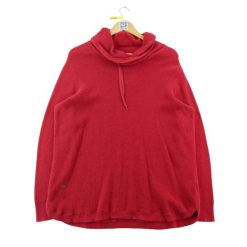 Sweter Damski Golf z Sznurkiem. Czerwone swetry nierozpinane damskie Ralph Lauren, m, bez wzorów, z jeansu, eleganckie, bez kołnierzyka, bez ramiączek. Za 124.96 zł.