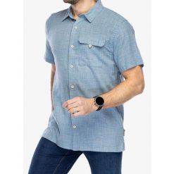 Koszula turystyczna męska Royal Robbins Hempline Spaced SS. Niebieskie koszule męskie ROYAL ROBBINS, m, bez wzorów, casualowe, bez kołnierzyka, bez ramiączek. Za 307.99 zł.