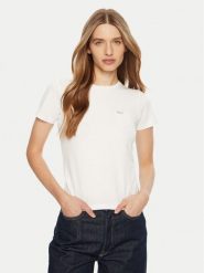 Guess Jeans T-Shirt W5RI52 J1314 Biały Regular Fit. Białe t-shirty damskie Guess Jeans, xs, z aplikacjami, z bawełny, bez kołnierzyka, bez ramiączek. Za 77.00 zł.