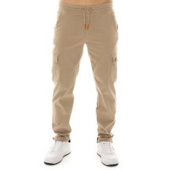 Spodnie dresowe z kieszenie na co dzień na siłownię. Brązowe spodnie materiałowe męskie LEONE 1947 APPAREL, bez wzorów, z dresówki. W wyprzedaży za 164.19 zł.