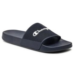 Klapki Champion Daytona Slide S22316.BS501 niebieskie. Niebieskie klapki męskie bez wzorów, z materiału, bez zapięcia. Za 243.81 zł.