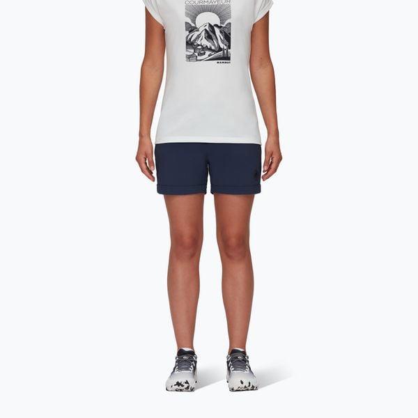 Spodenki trekkingowe damskie Mammut Runbold Roll Cuff. Niebieskie szorty damskie Mammut, bez wzorów, sportowe. Za 119.99 zł.