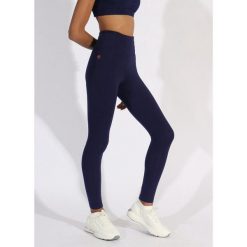Ekologiczne Legginsy Damskie - Eco Navy 2XS. Niebieskie legginsy damskie POWERLAYER, bez wzorów, z poliesteru. Za 163.99 zł.