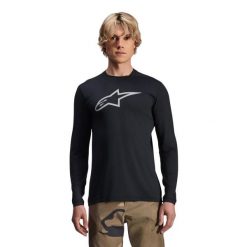 Dżersej z długim rękawem Alpinestars A-Dura Astar. Czarne bluzy męskie Alpinestars, bez wzorów, z dżerseju, sportowe, bez ramiączek, bez kaptura. Za 341.00 zł.
