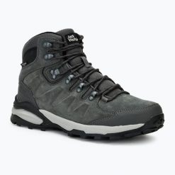 Buty trekkingowe męskie Jack Wolfskin Refugio Texapore Mid. Szare buty zimowe męskie Jack Wolfskin, bez wzorów, bez obcasa, bez zapięcia. Za 399.99 zł.