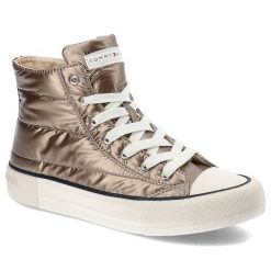 Różowe Trampki Tommy Hilfiger Modne Pikowane Buty Damskie. Czerwone trampki i tenisówki damskie Tommy Hilfiger, bez wzorów, ze skóry ekologicznej, bez zapięcia. Za 319.00 zł.