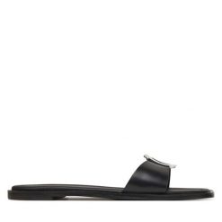 Klapki Calvin Klein. Czarne klapki damskie Calvin Klein, bez wzorów, bez obcasa, bez zapięcia. Za 259.99 zł.