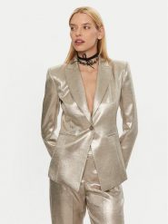 Patrizia Pepe Marynarka 2S1513/A502-FF14 Złoty Regular Fit. Żółte marynarki i żakiety damskie Patrizia Pepe, bez wzorów, z syntetyku, bez kołnierzyka, bez ramiączek. Za 1,149.00 zł.