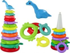 LeanToys Piramidka Żyrafa Układanka 13 Kółek Kolorowa 43cm x 18cm x 18cm. Balerinki damskie LEANToys, bez wzorów, bez obcasa, bez zapięcia. Za 44.65 zł.