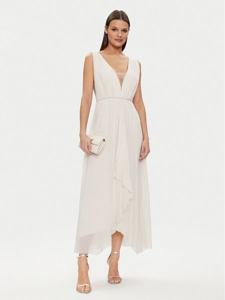 Rinascimento Sukienka wieczorowa CFC0117773003 Écru Regular Fit. Sukienki damskie Rinascimento, l, bez wzorów, z syntetyku, wizytowe, bez kołnierzyka, bez ramiączek. Za 519.99 zł.