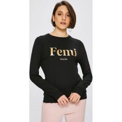 Femi Stories - Bluza. Czarne bluzy damskie Femi Stories, m, z aplikacjami, z bawełny, bez ramiączek, bez kaptura. W wyprzedaży za 89.90 zł.