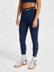 Damskie legginsy Hummel Pulse. Niebieskie legginsy damskie Hummel, bez wzorów, z dzianiny. Za 164.00 zł.