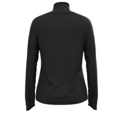 Bluza tech. damska Odlo Mid layer 1/2 zip RUN EASY WARM. Czarne bluzy damskie ODLO, bez wzorów, bez ramiączek, bez kaptura. W wyprzedaży za 215.99 zł.
