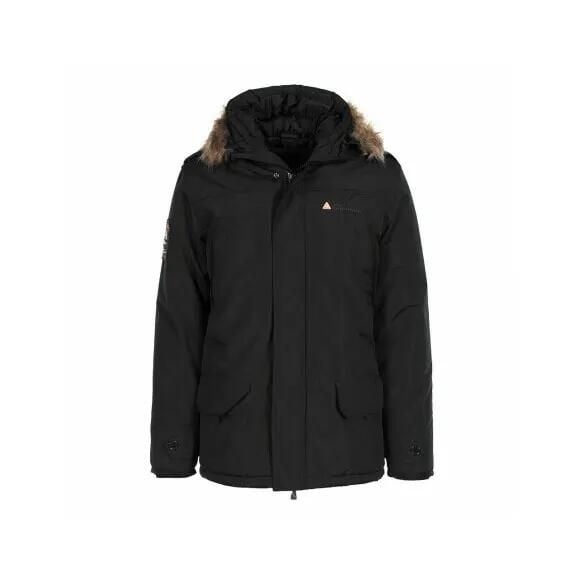 Parka Peak Mountain Capeak. Czarne parki męskie Peak Mountain, l, bez wzorów, z futra, bez kołnierzyka. Za 368.00 zł.
