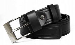 Pasek skórzany Rovicky [D] PRS-05-BGE czarny. Czarne paski męskie ROVICKY, ze skóry, klasyczne. Za 50.00 zł.