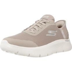 Buty SKECHERS GO WALK FLEX GRAND ENTRY Brązowy. Brązowe obuwie sportowe damskie Skechers, bez wzorów, z materiału, bez zapięcia, trekkingowe, Skechers Sport. Za 299.99 zł.