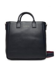 Tommy Hilfiger Torebka AW0AW17971 Granatowy. Niebieskie shopperki damskie Tommy Hilfiger, bez wzorów, ze skóry, bez dodatków. Za 449.99 zł.