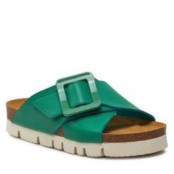 Klapki Dr. Brinkmann. Zielone klapki damskie Dr. Brinkmann, bez wzorów, bez obcasa, bez zapięcia. Za 239.99 zł.