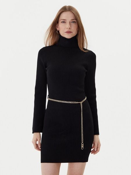 MICHAEL Michael Kors Sukienka dzianinowa MF583C633D Czarny Regular Fit. Czarne sukienki damskie MICHAEL Michael Kors, xs, bez wzorów, z dzianiny, bez kołnierzyka, bez ramiączek. Za 689.99 zł.