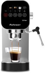 Rohnson espresso, 1360 W, 20 bar, slim design, dotykový ovládací panel, vysokotlaká tryska. Brązowe ekspresy ciśnieniowe Rohnson. Za 487.18 zł.